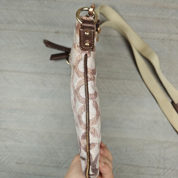 Coach Parker Signature Swingpack Canvas Crossbody Bag in Rose Gold - Picture 5 of 10